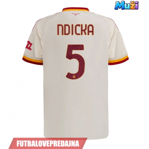 Lacne Muži Futbalové dres AS Roma Evan Ndicka #5 2026-27 Krátky Rukáv - Preč